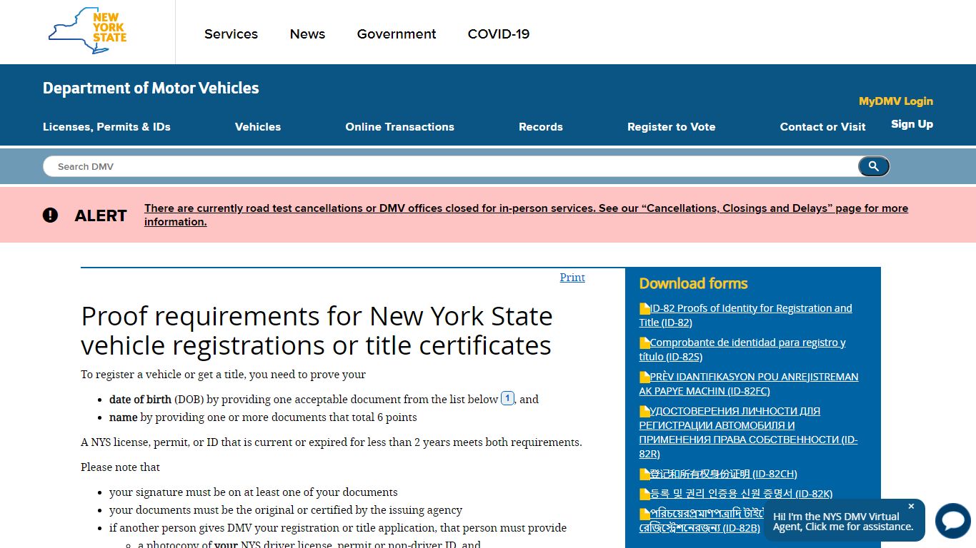 New York DMV | Proof requirements for New York State vehicle ...